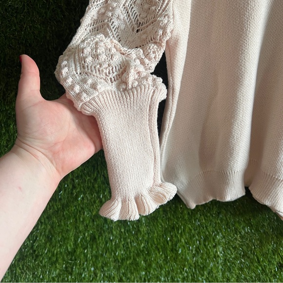 SHEIN Cream Statement Sleeve Mock Neck Sweater - Picture 5 of 6